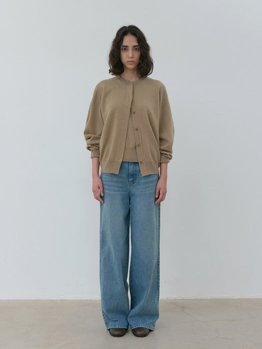 [moia] soft round cardigan (beige)