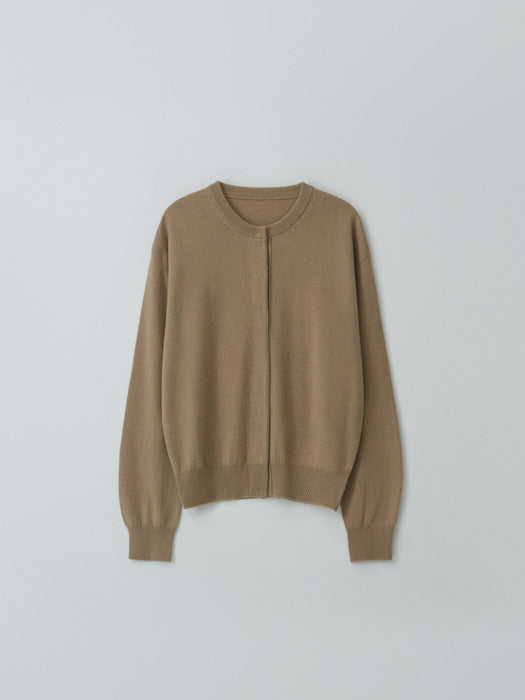 [moia] soft round cardigan (beige)