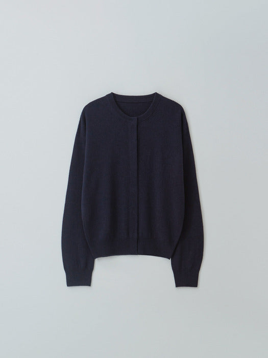 [moia] soft round cardigan (navy)