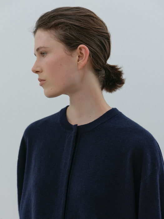 [moia] soft round cardigan (navy)