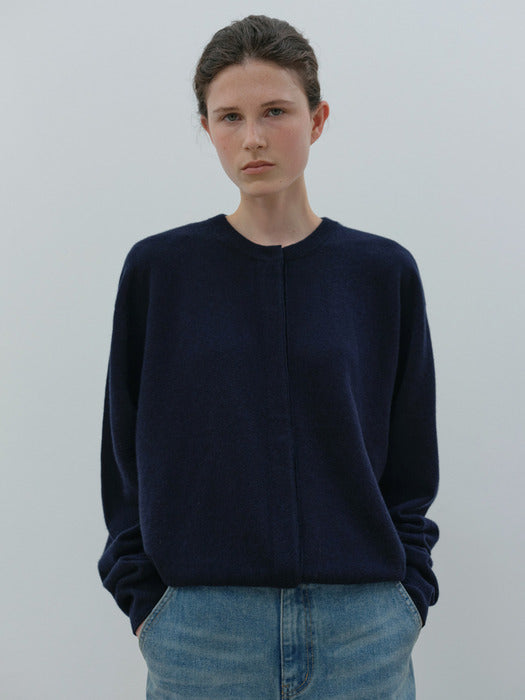 [moia] soft round cardigan (navy)