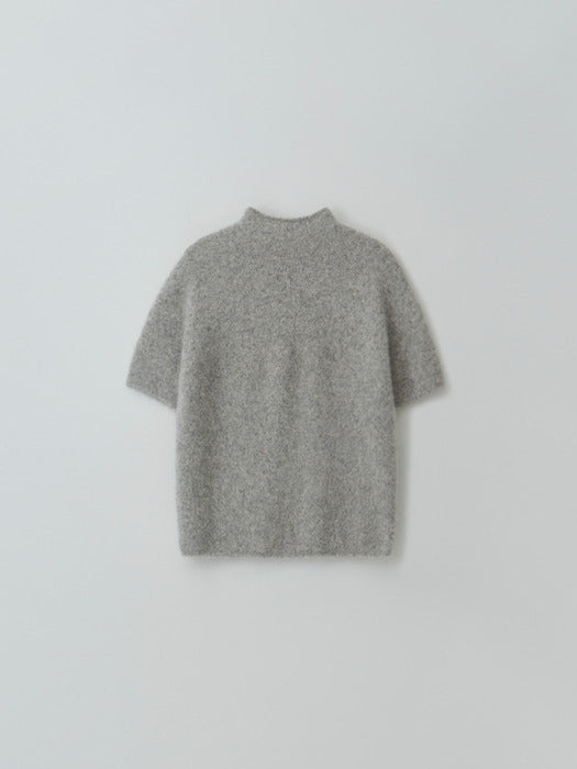 [moia] alpaca half knit (melange gray)