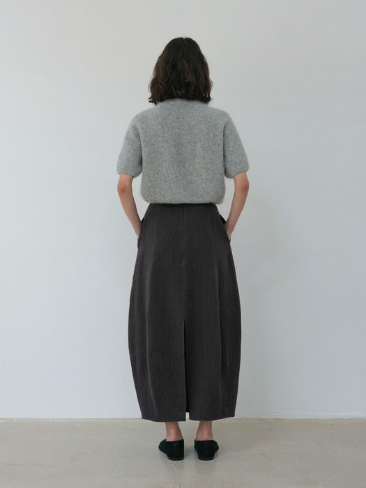 [moia] alpaca half knit (melange gray)