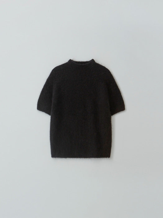 [moia] alpaca half knit (black)