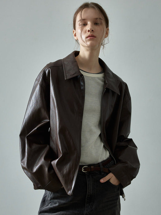 [facade pattern] Minimal Leather Belted Brown