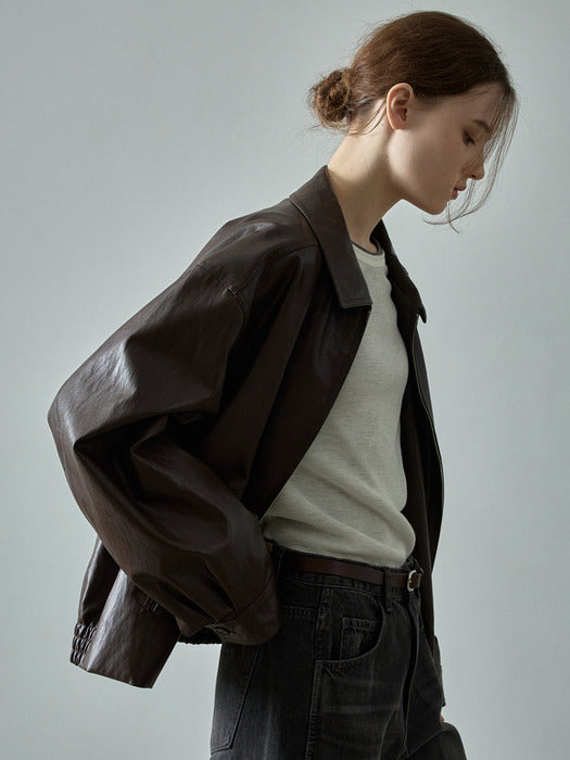 [facade pattern] Minimal Leather Belted Brown