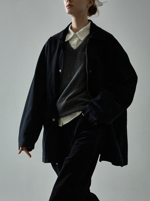 Cotton Utility Jacket - Black