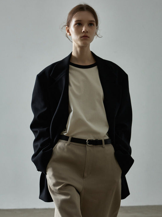 Oversized Double-Breasted Jacket - Black