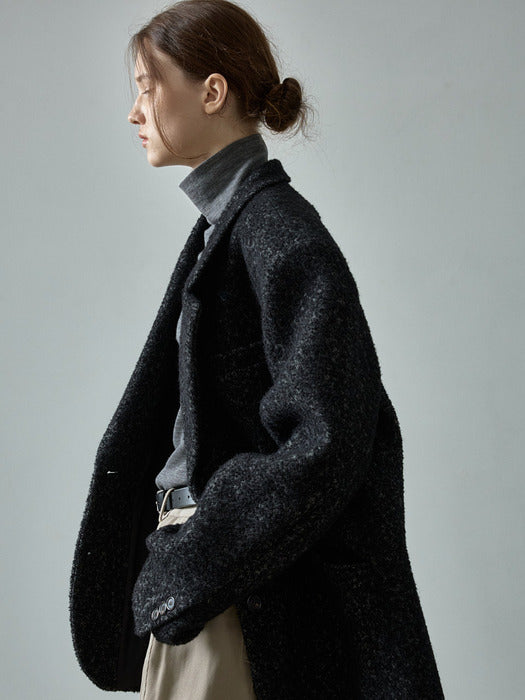 Herringbone Blazer Coat_black