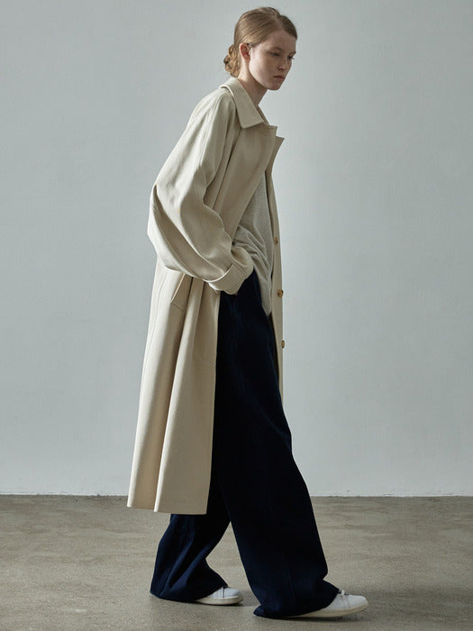 Cotton Balmacan Coat_Cream