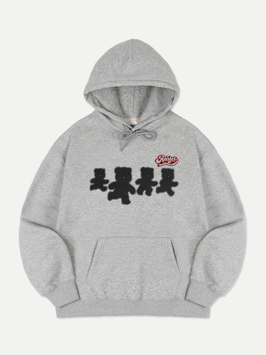 [ambler] Run Run Bear Hoodie AHP1113 (Melange)