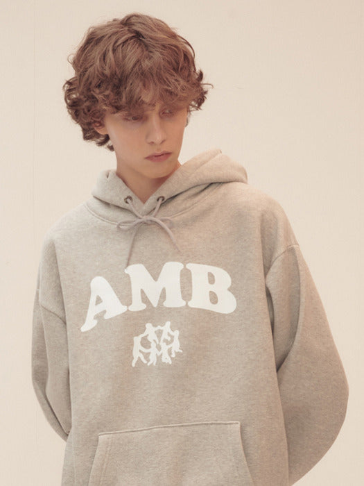 [ambler] AMB round and round Hoodie AHP1111 (Melange)