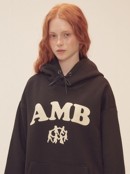 [ambler] AMB round and round Hoodie AHP1111 (Black)