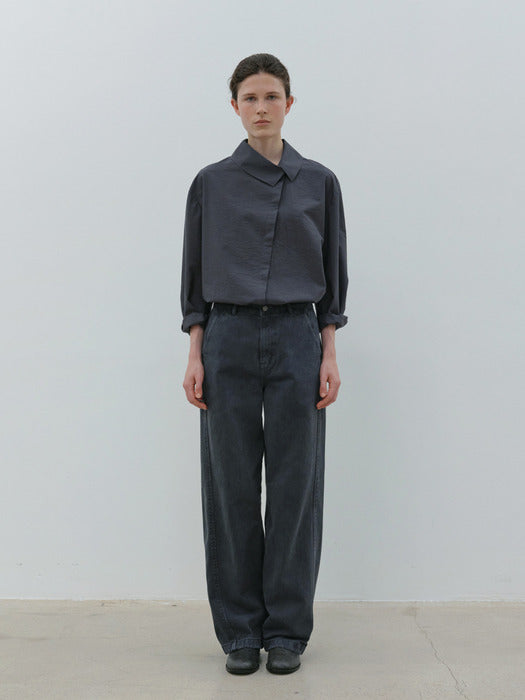 [moia] curved dyed denim (stone blue)