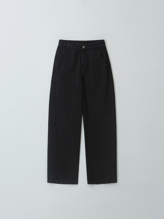 [moia] curved dyed denim (black)