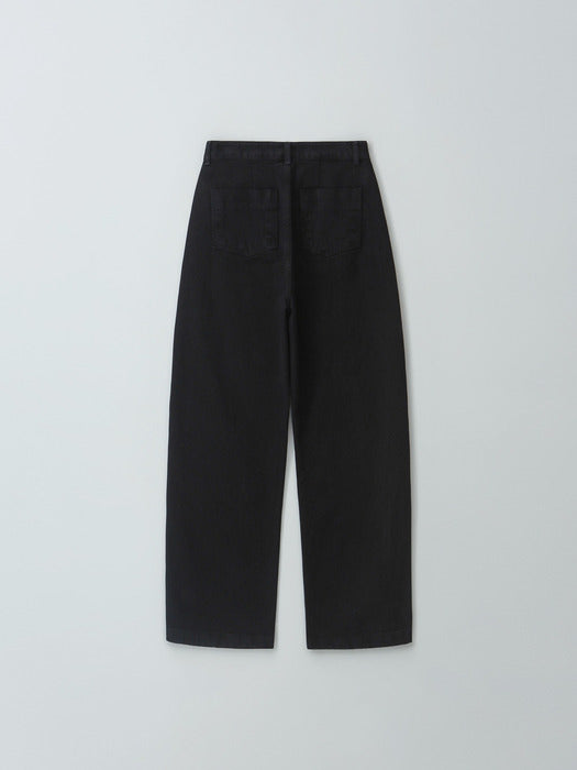 [moia] curved dyed denim (black)