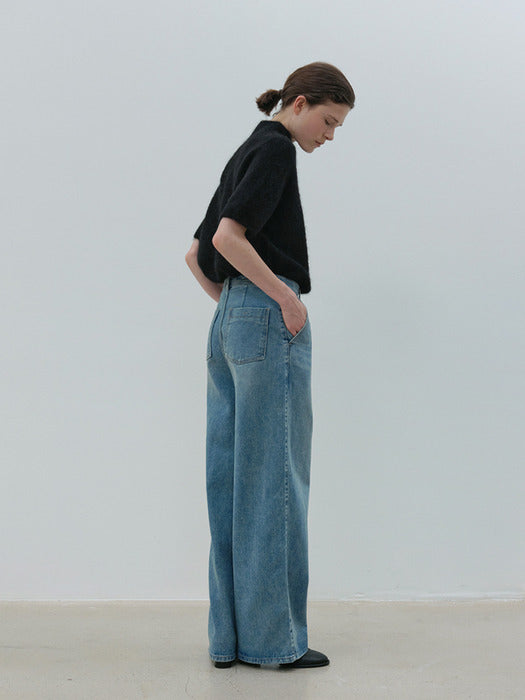[moia] wide washing denim (light indigo)