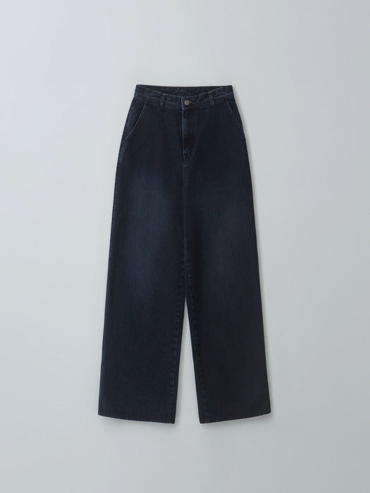 [moia] wide washing denim (indigo)