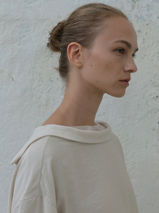 [moia] mock neck shirring dress (ivory)