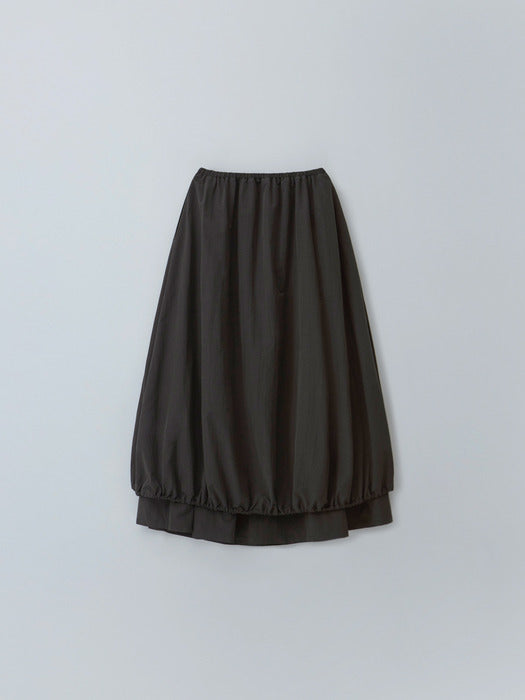 [moia] string double skirt (soil brown)