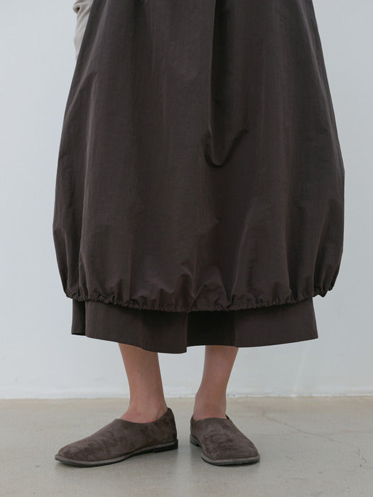 [moia] string double skirt (soil brown)