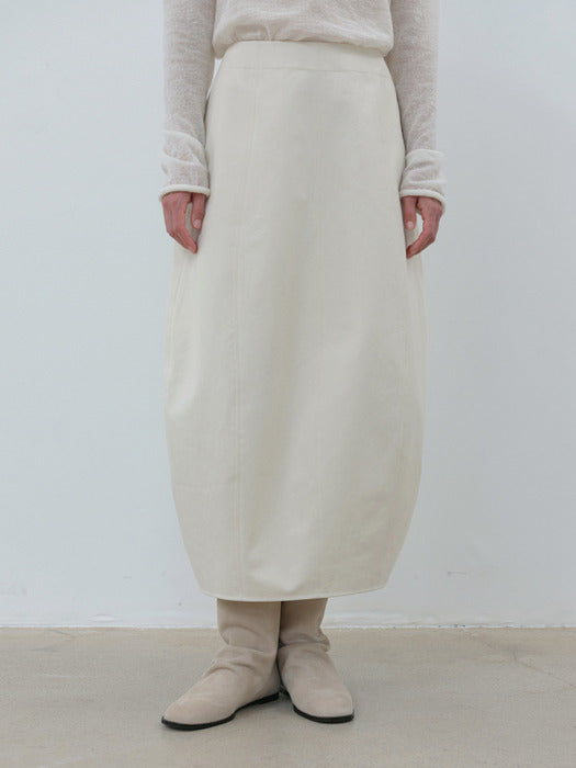 [moia] cotton barrel skirt (cream)