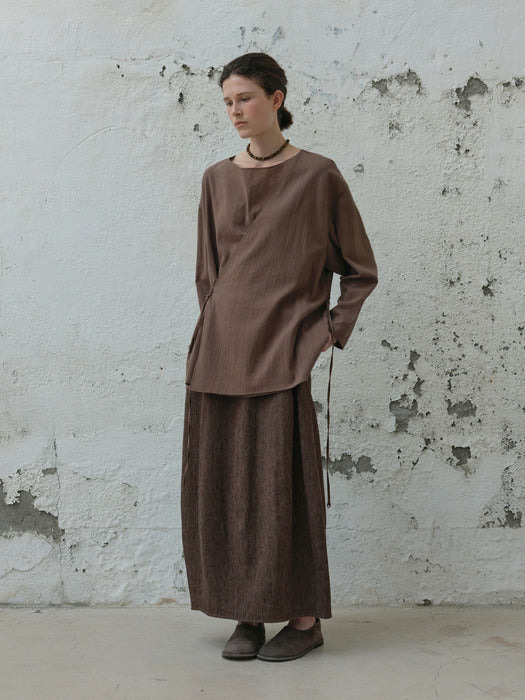 [moia] barrel skirt (brown)