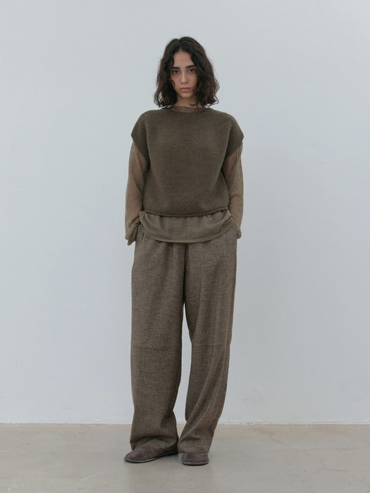 [moia] wool string pants (ash brown)