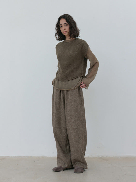 [moia] wool string pants (ash brown)