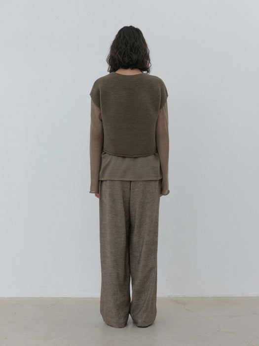 [moia] wool string pants (ash brown)