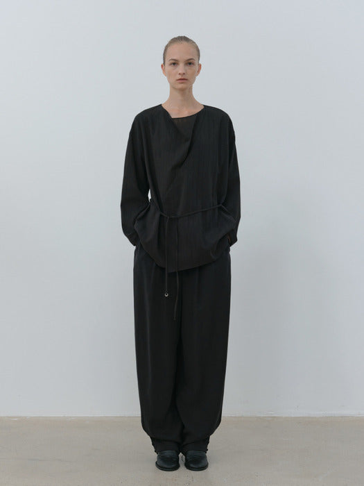 [moia] button pants (black)