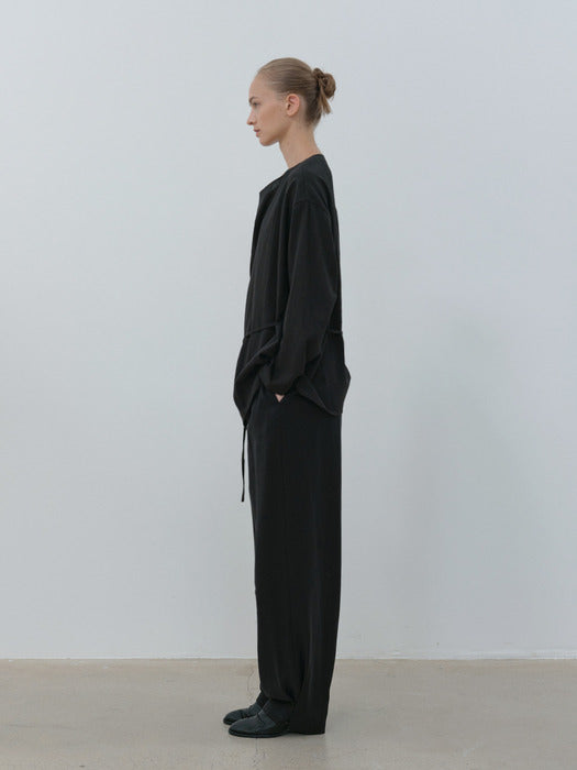 [moia] button pants (black)