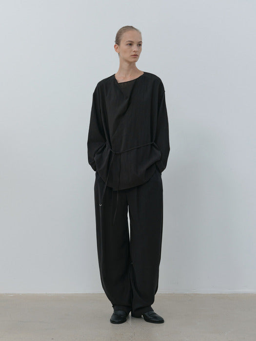 [moia] button pants (black)