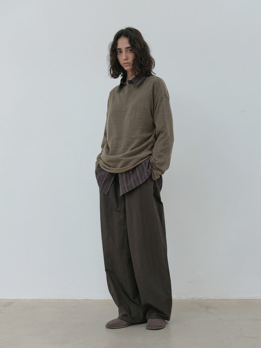 [moia] wide round pants (charcoal brown)