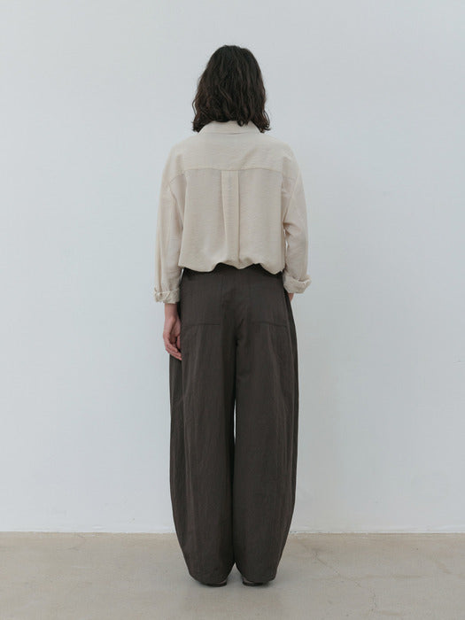 [moia] wide round pants (charcoal brown)