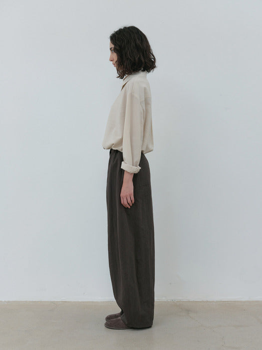 [moia] wide round pants (charcoal brown)