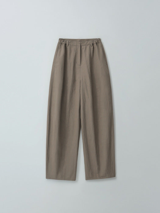 wide round pants (mud khaki)