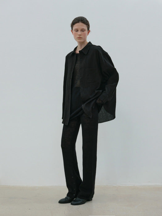 [moia] cutting shirt (black)