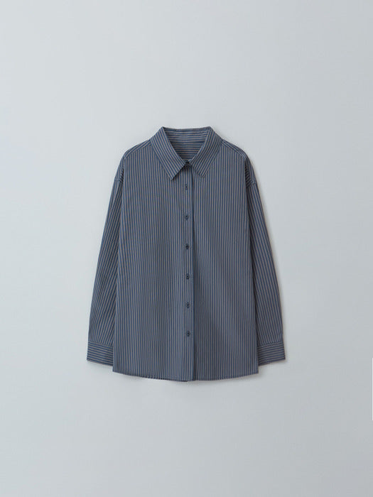 [moia] stripe shirt (lake blue)