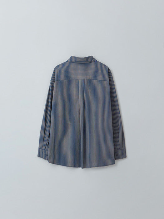 [moia] stripe shirt (lake blue)