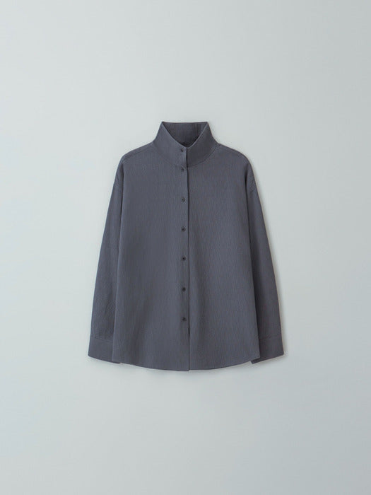 [moia] highneck shirt (stone blue)