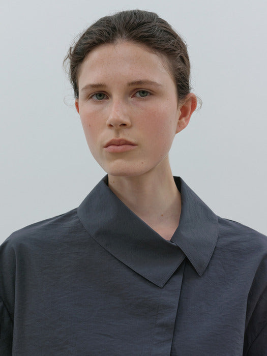 [moia] unbalance shirt (stone blue)