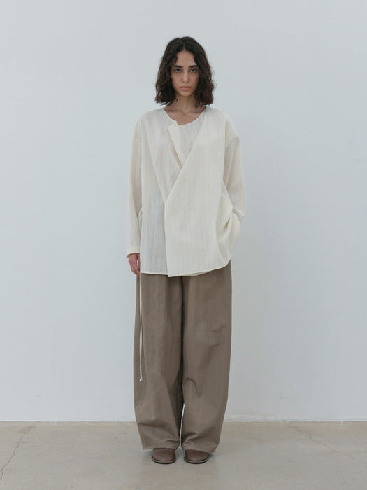 [moia] cowl wrap blouse (ivory)