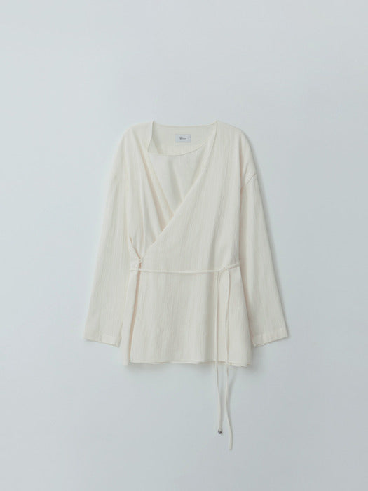 [moia] cowl wrap blouse (ivory)