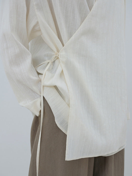 [moia] cowl wrap blouse (ivory)