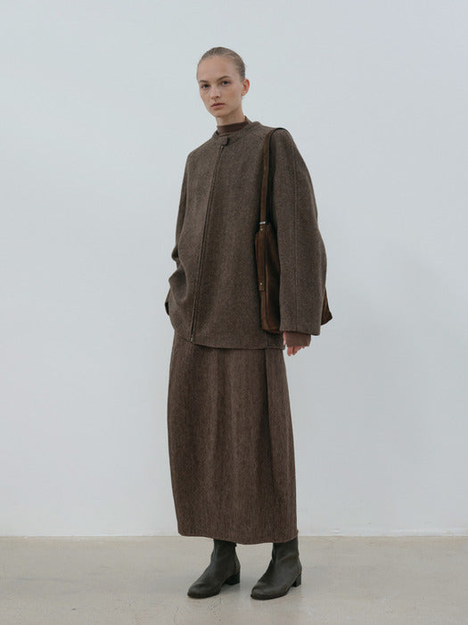 [moia] wool half coat (brown)