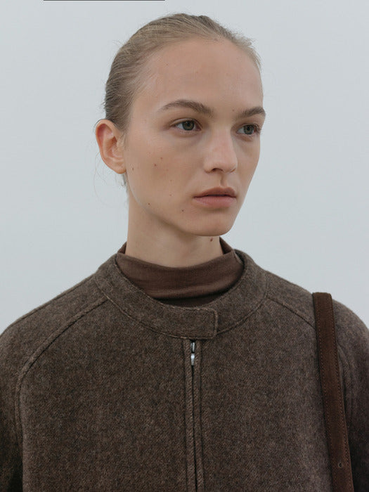 [moia] wool half coat (brown)