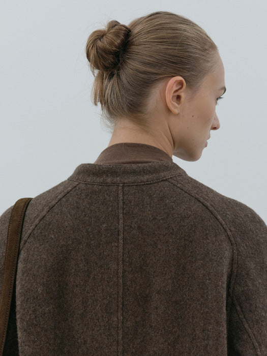 [moia] wool half coat (brown)