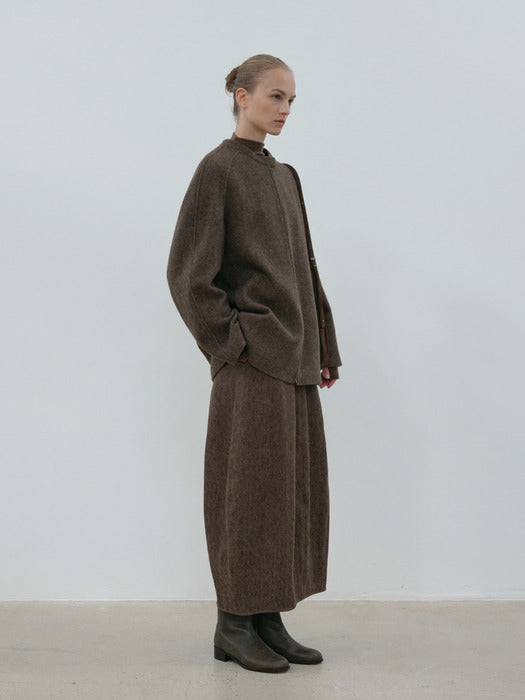 [moia] wool half coat (brown)