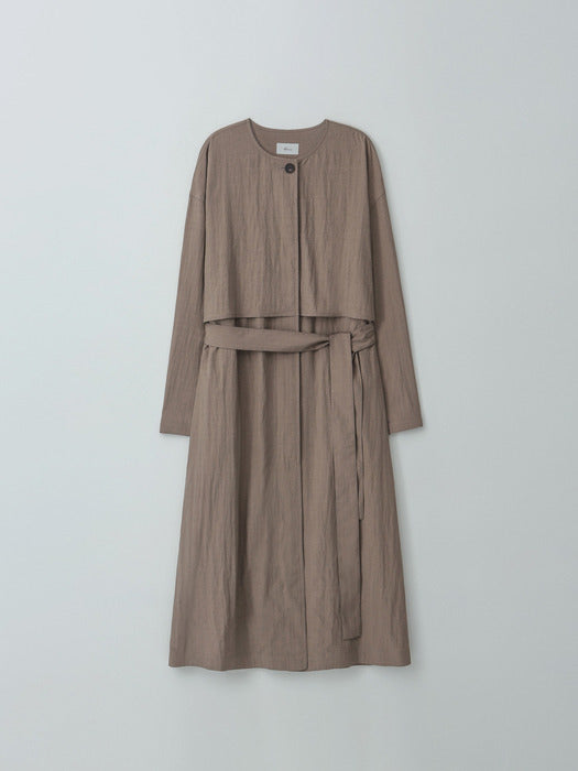 Moia layered trench coat (mocha beige)